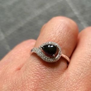 Natural Black Opal  .925 Sterling Silver Ring Size 7.25